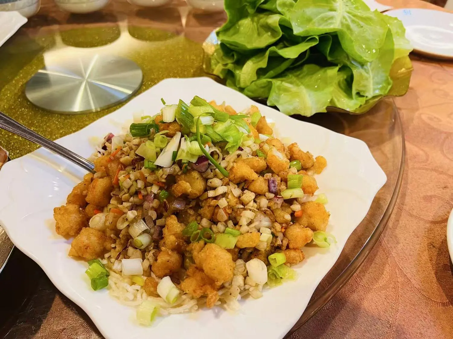 Crispy Chicken with Scallions and Garlic at Gold Garden, Chinese Restaurant in Portland
